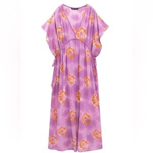 ZARA tie dye kaftan dress